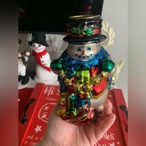 Vintage snowman candle holder